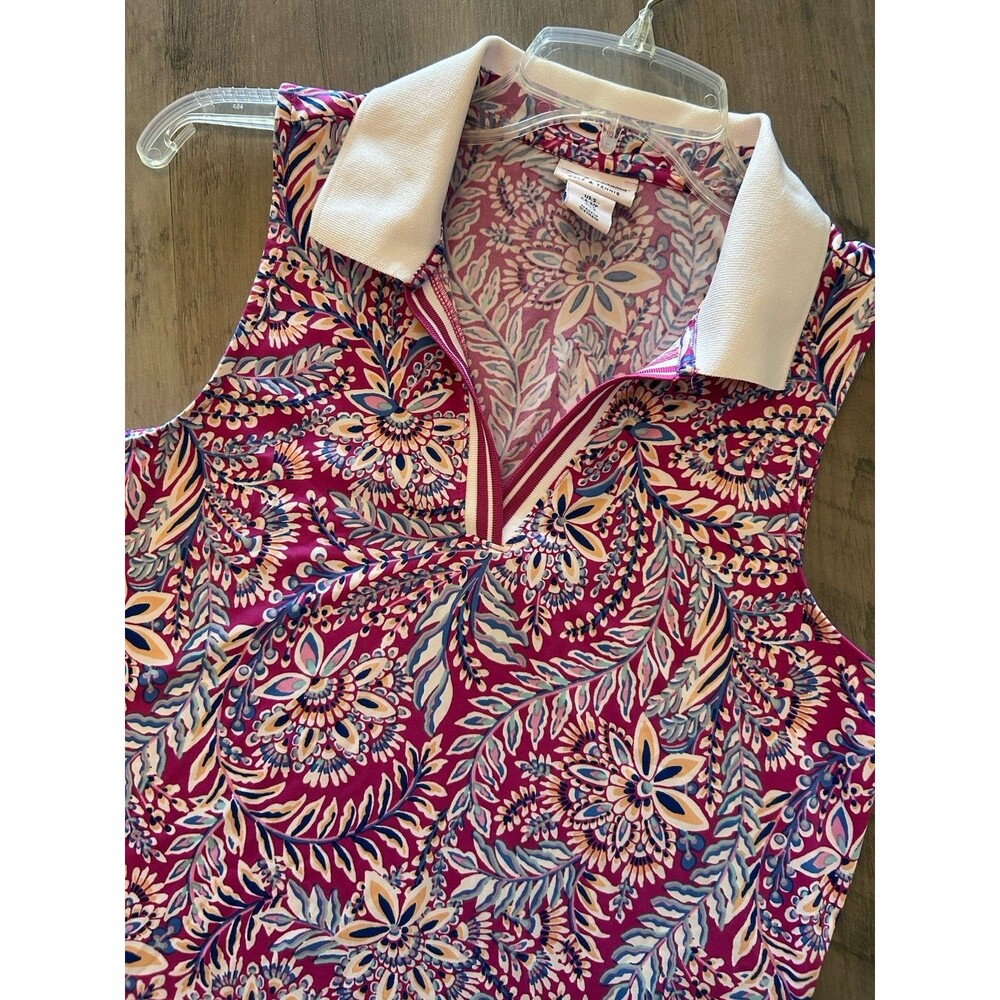 Tommy Bahama Women's Size S Golf-Tennis Tank Shirt Floral Sleeveless V Neck